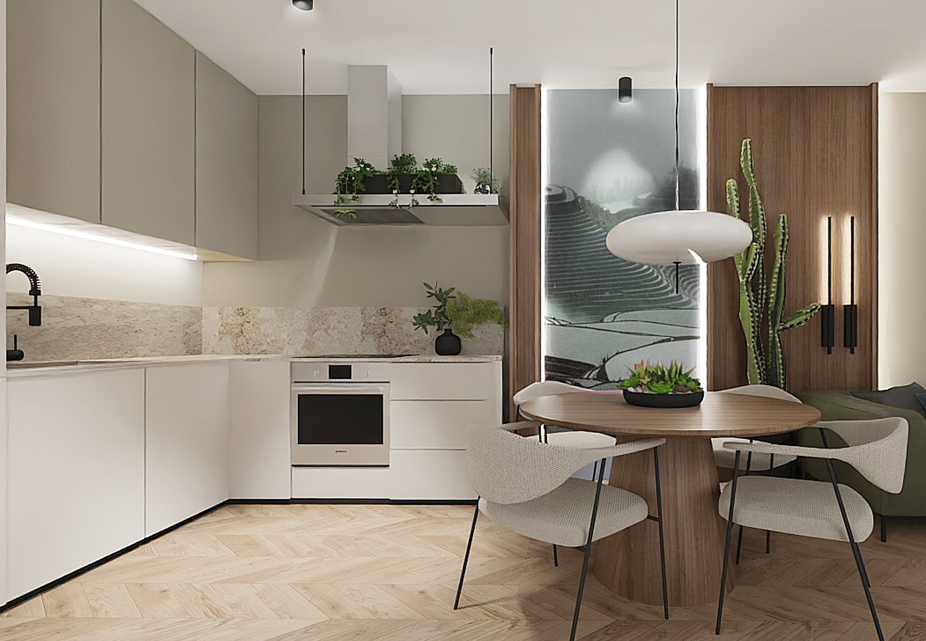 ściana nad blatem w kuchni